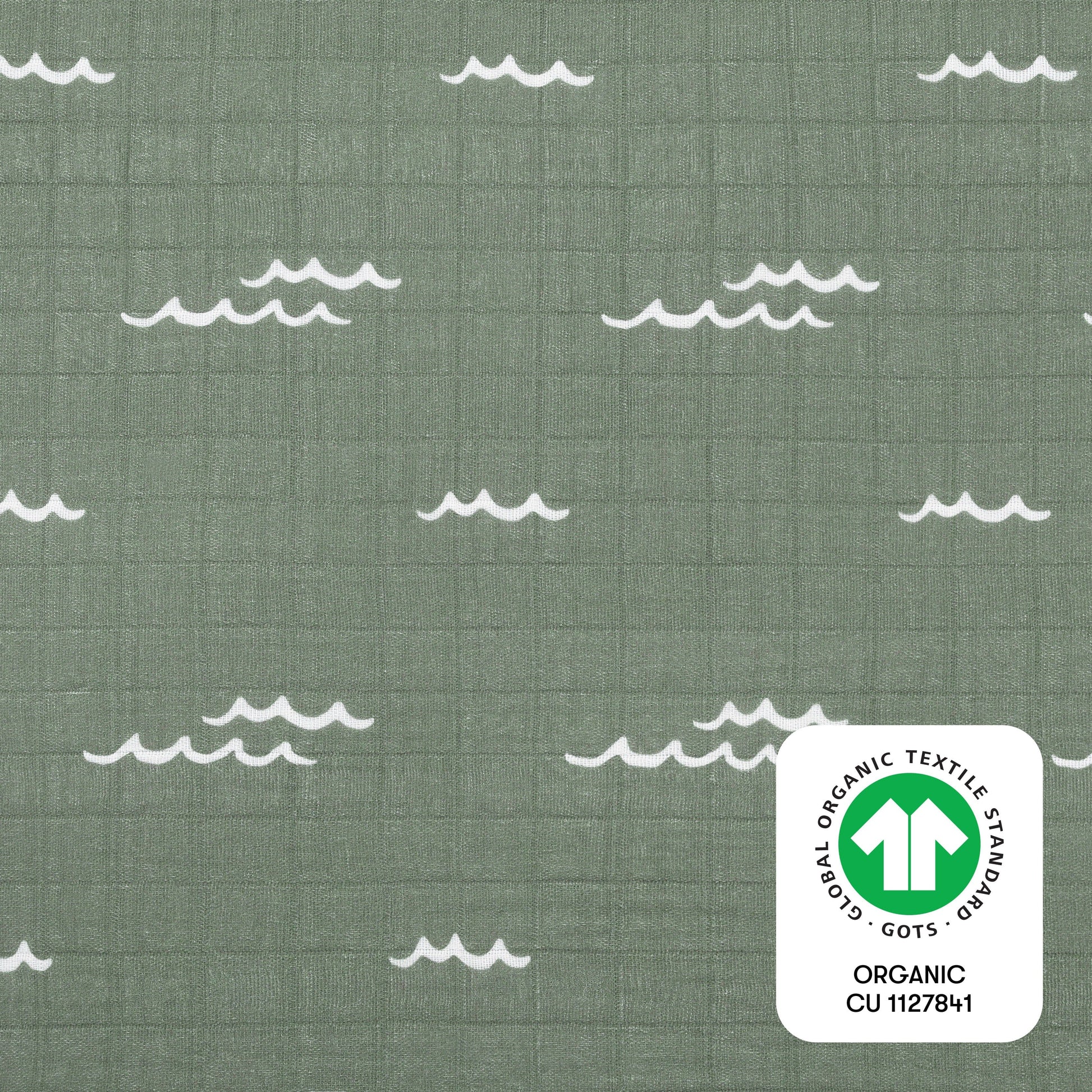 Babyletto All-Stages Midi Crib Sheet in GOTS Certified Organic Muslin Cotton - Ocean Waves - T27133