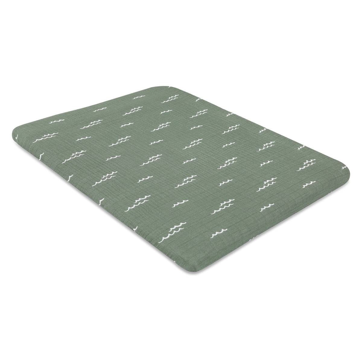Babyletto All-Stages Midi Crib Sheet in GOTS Certified Organic Muslin Cotton - Ocean Waves - T27133