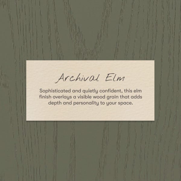 Babyletto Archival Elm wood finish swatch with visible grain texture