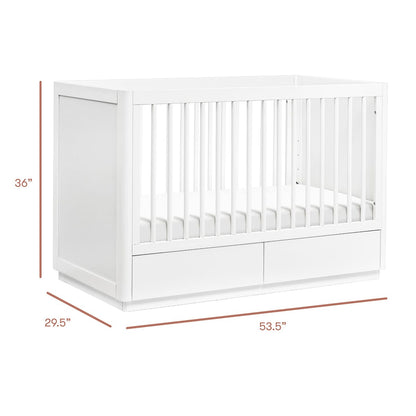 Babyletto Bento 3-in-1 Convertible Storage Crib w/ Toddler Bed Conversion Kit - White - M21601W