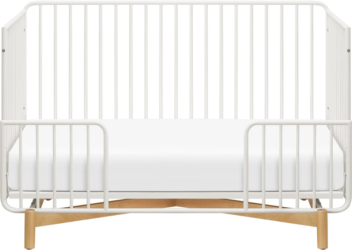 Babyletto Bixby Metal Crib with Toddler Bed Conversion Kit - Warm White / Natural Beech - M15101RWB