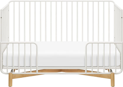 Babyletto Bixby Metal Crib with Toddler Bed Conversion Kit - Warm White / Natural Beech - M15101RWB