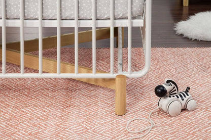 Babyletto Bixby Metal Crib with Toddler Bed Conversion Kit - Warm White / Walnut Stain - M15101RWL