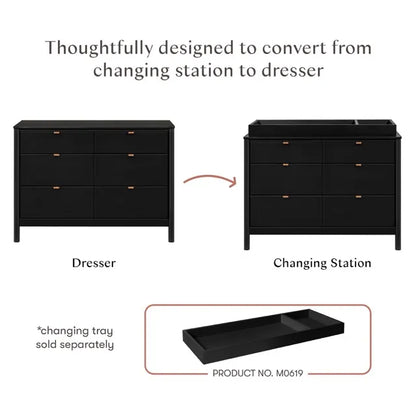 Babyletto Bondi 6-Drawer Assembled Dresser - Black - M25616B