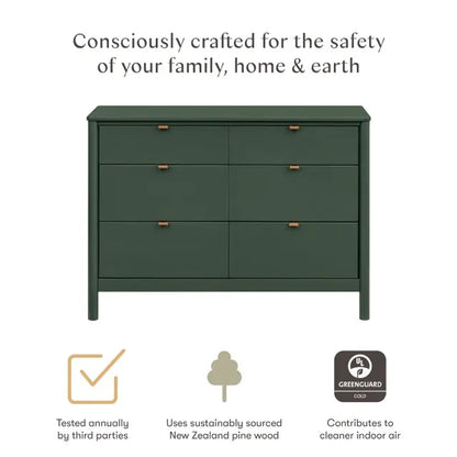 Babyletto Bondi 6-Drawer Assembled Dresser - Forest Green - M25616FRGR