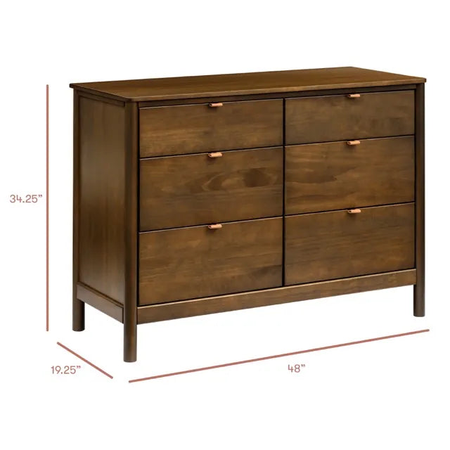 Babyletto Bondi 6-Drawer Assembled Dresser - Natural Walnut - M25616NL