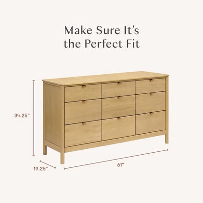 Babyletto Bondi 9-Drawer Assembled Dresser - Honey - M25928HY
