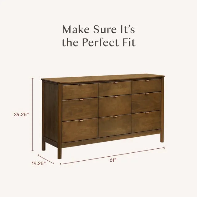 Babyletto Bondi 9-Drawer Assembled Dresser - Natural Walnut - M25928NL