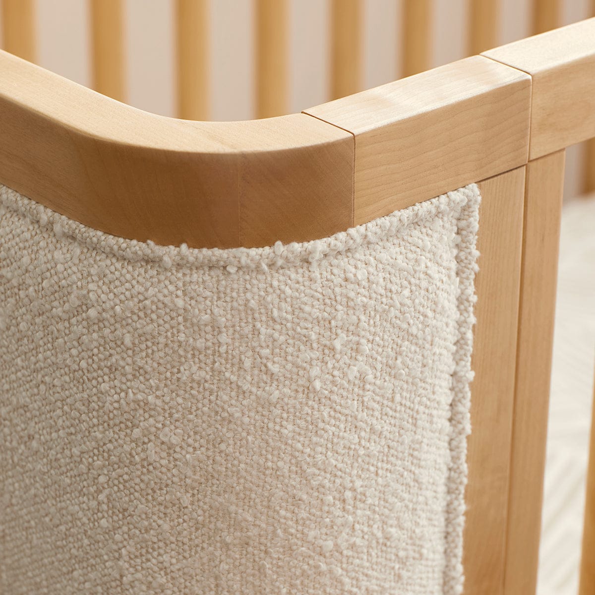 Babyletto Bondi Boucle 4-in-1 Convertible Crib w/ Toddler Bed Conversion Kit - Honey / Ivory Boucle - M26201HYWB