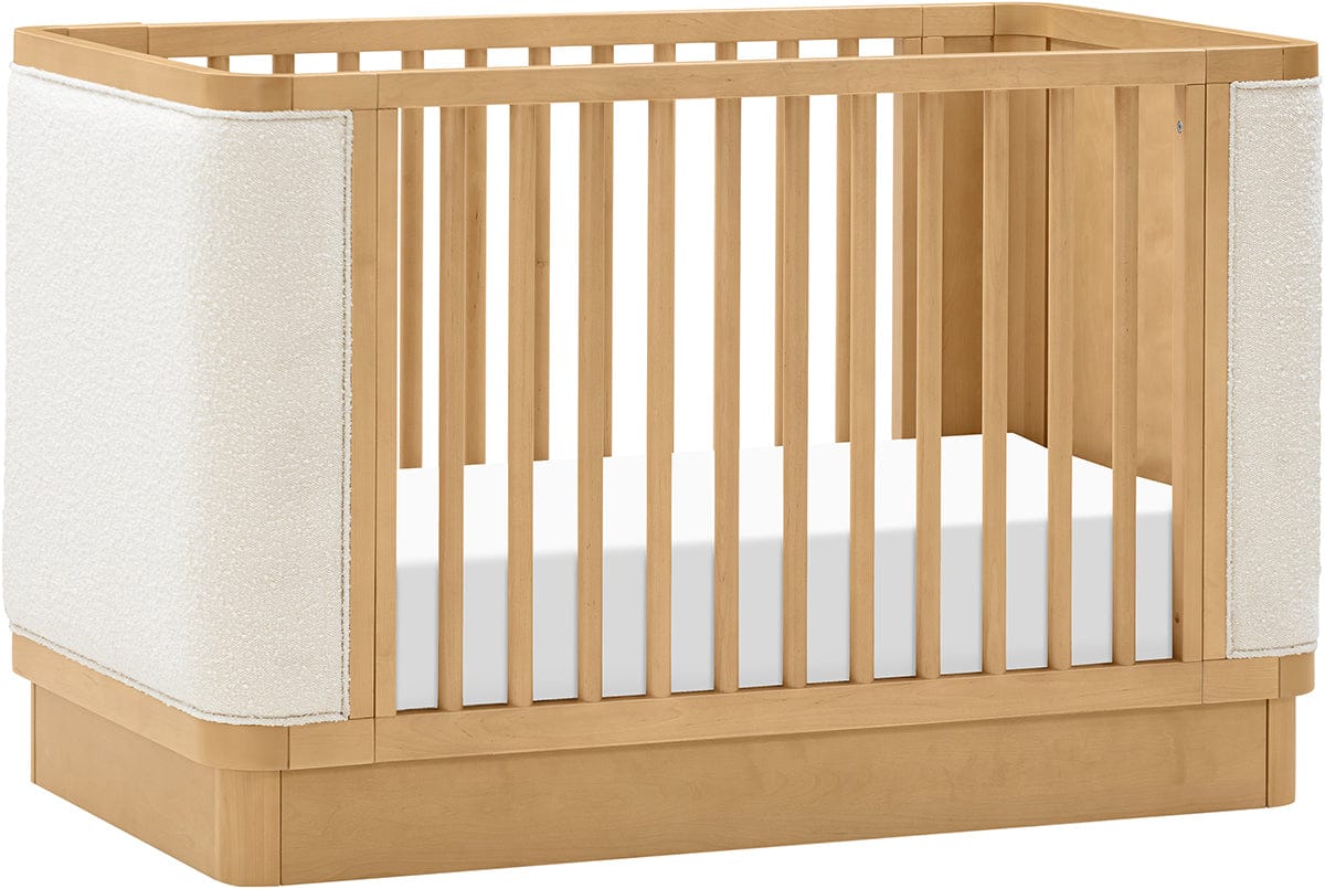 Babyletto Bondi Boucle 4-in-1 Convertible Crib w/ Toddler Bed Conversion Kit - Honey / Ivory Boucle - M26201HYWB