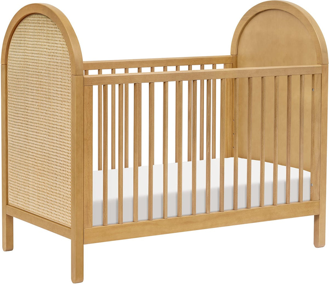 Babyletto Bondi Cane 3-in-1 Convertible Crib w/Toddler Bed Conversion Kit - Honey / Natural Cane - M25601HYNC