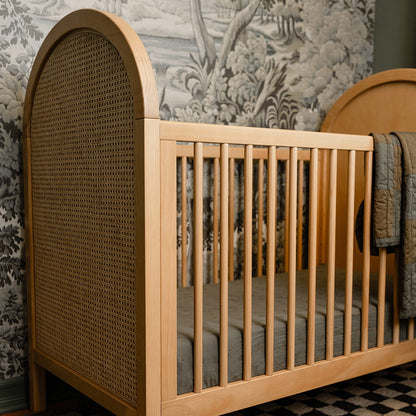 Babyletto Bondi Cane 3-in-1 Convertible Crib w/Toddler Bed Conversion Kit - Honey / Natural Cane - M25601HYNC