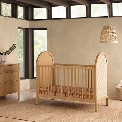 Babyletto Bondi Cane 3-in-1 Convertible Crib w/Toddler Bed Conversion Kit - Honey / Natural Cane - M25601HYNC