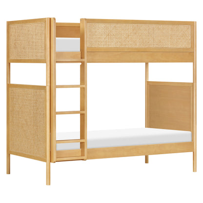 Babyletto Bondi Cane Convertible Bunk Bed - Honey with Natural Cane