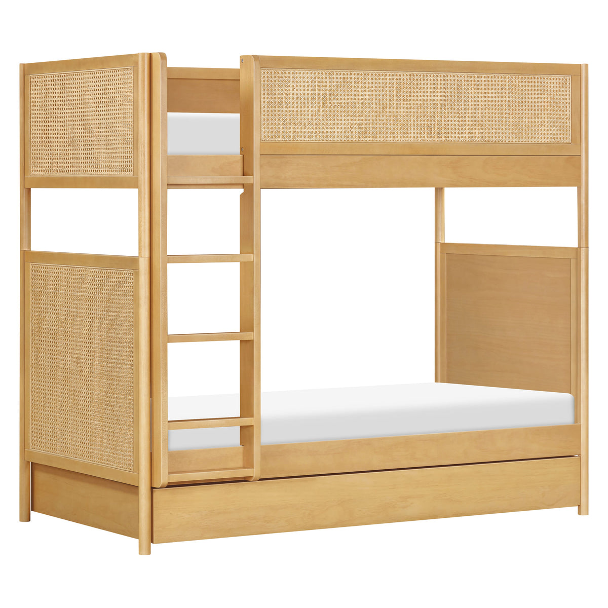 Babyletto Bondi Cane Convertible Bunk Bed - Honey with Natural Cane
