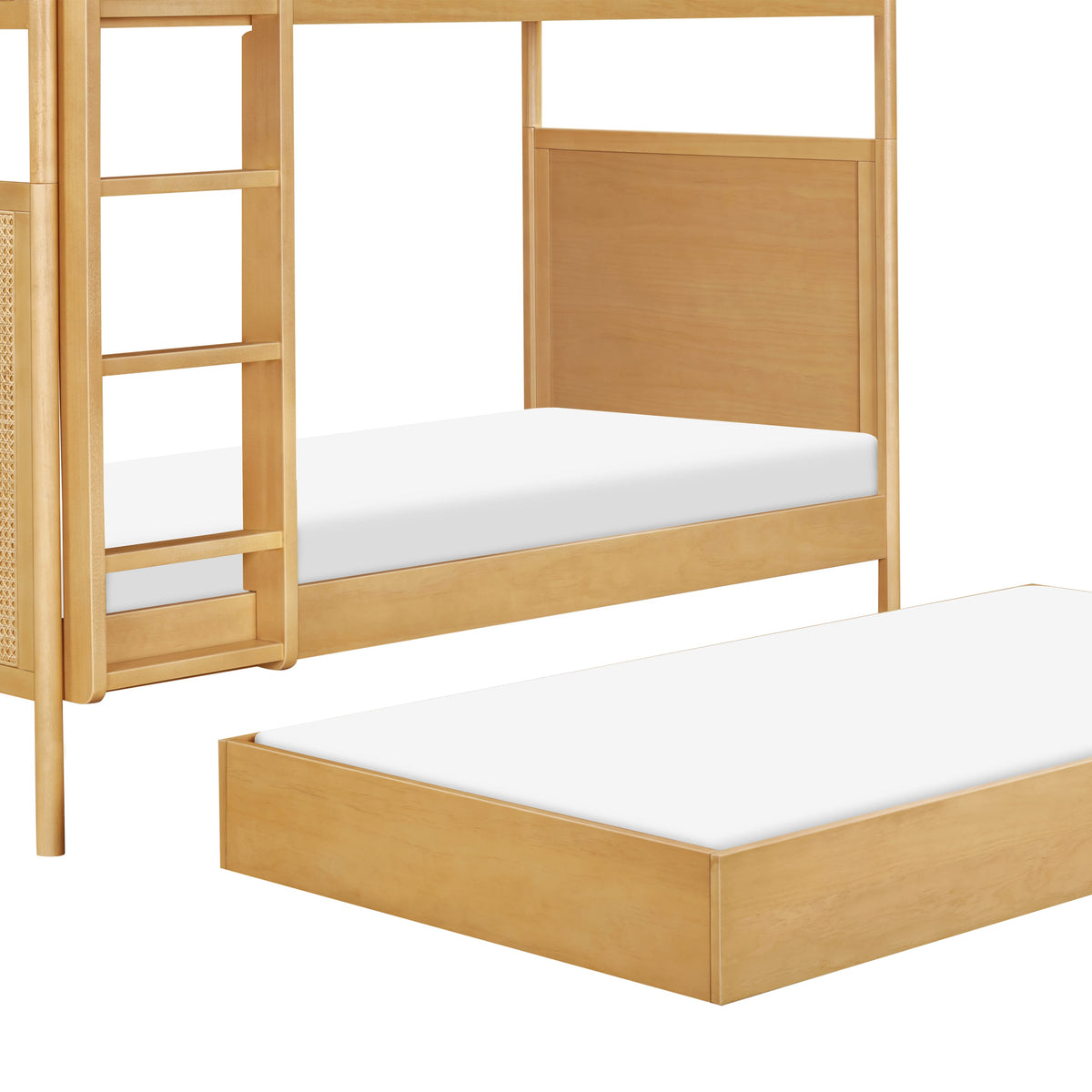 Babyletto Bondi Cane Convertible Bunk Bed - Honey with Natural Cane