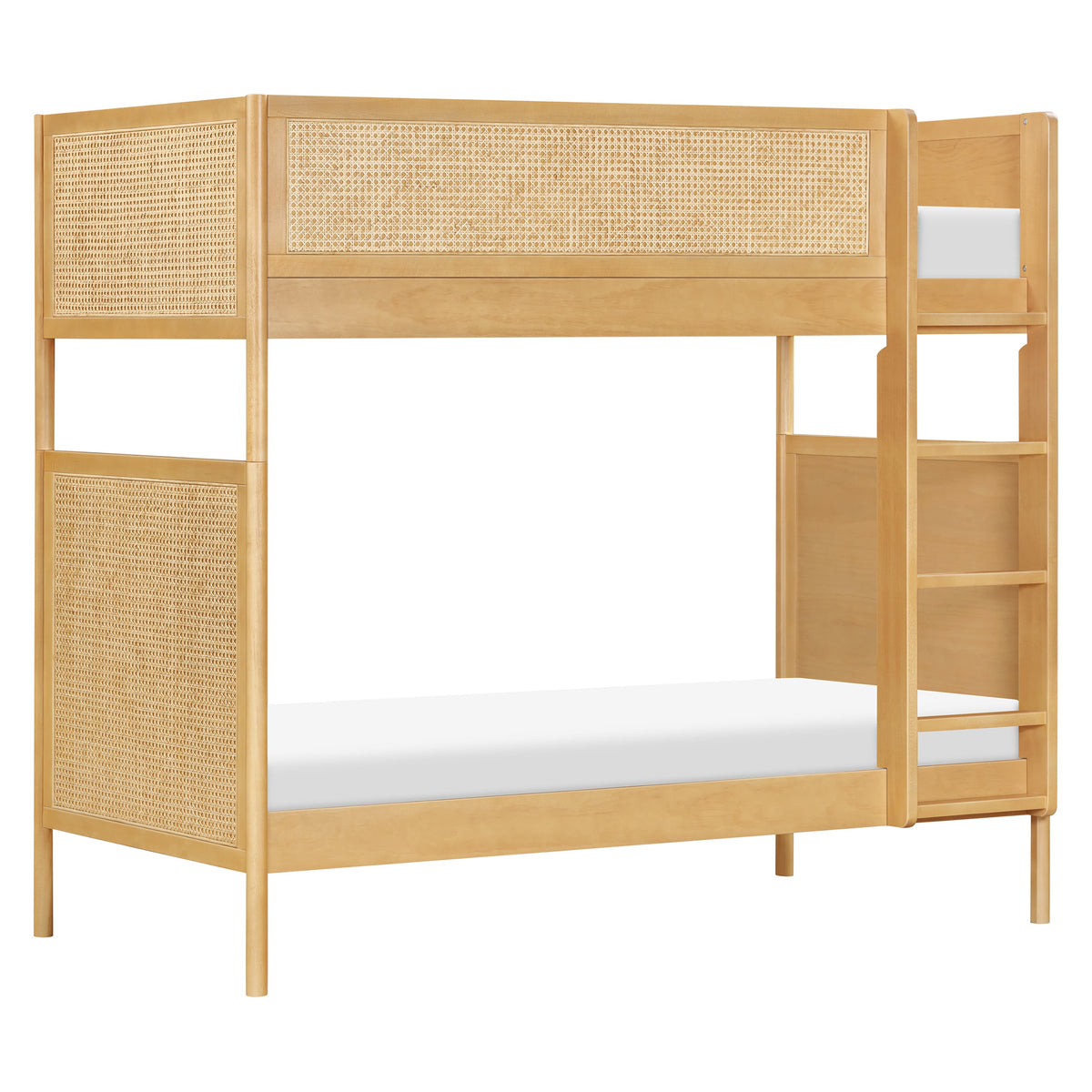 Babyletto Bondi Cane Convertible Bunk Bed - Honey with Natural Cane