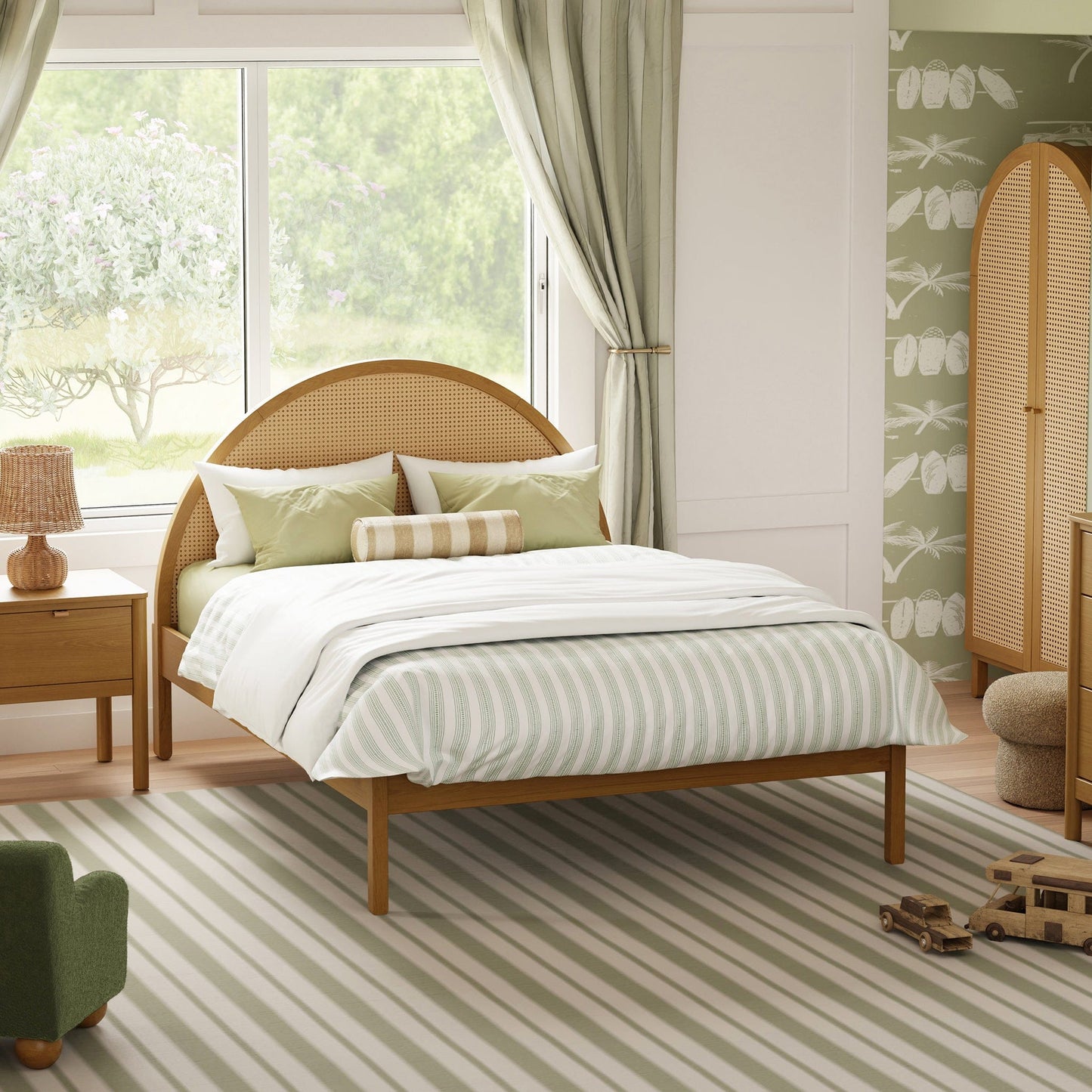 Babyletto Bondi Cane Full Bed - Honey with Natural Cane - M25996HYNC