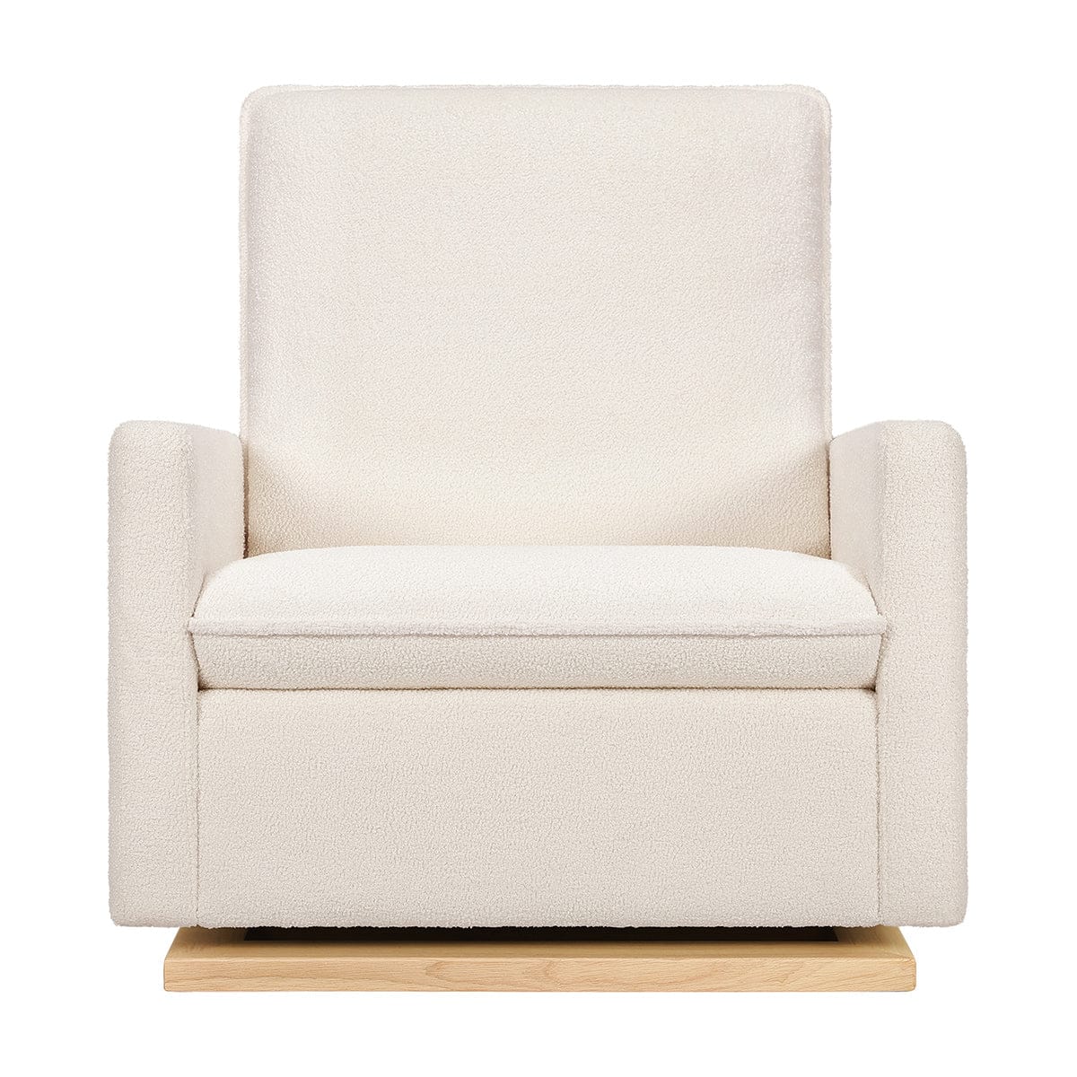Babyletto Cali Pillowback Chair and a Half Glider - Chantilly Sherpa w/ Light Wood Base - M20984CSHLB