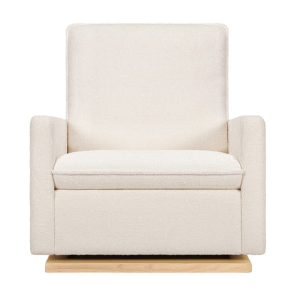Babyletto Cali Pillowback Chair and a Half Glider - Chantilly Sherpa w/ Light Wood Base - M20984CSHLB
