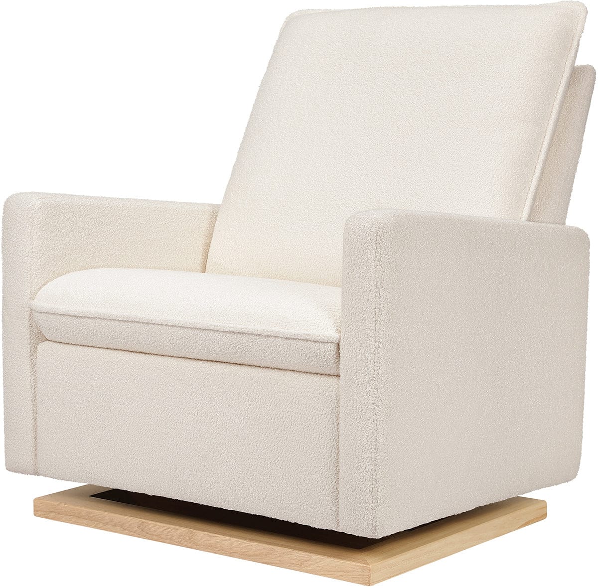 Babyletto Cali Pillowback Chair and a Half Glider - Chantilly Sherpa w/ Light Wood Base - M20984CSHLB
