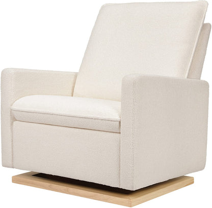 Babyletto Cali Pillowback Chair and a Half Glider - Chantilly Sherpa w/ Light Wood Base - M20984CSHLB