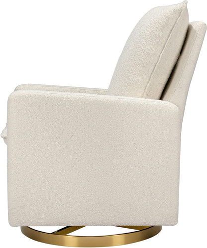 Babyletto Cali Pillowback Swivel Glider - Ivory Boucle w/ Gold Base - M20987WBG