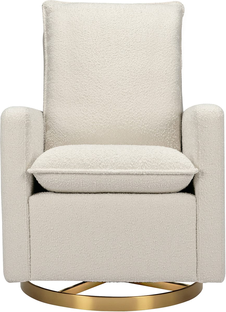 Babyletto Cali Pillowback Swivel Glider - Ivory Boucle w/ Gold Base - M20987WBG