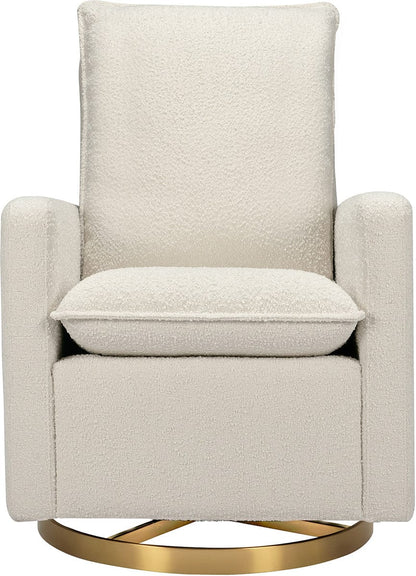 Babyletto Cali Pillowback Swivel Glider - Ivory Boucle w/ Gold Base - M20987WBG