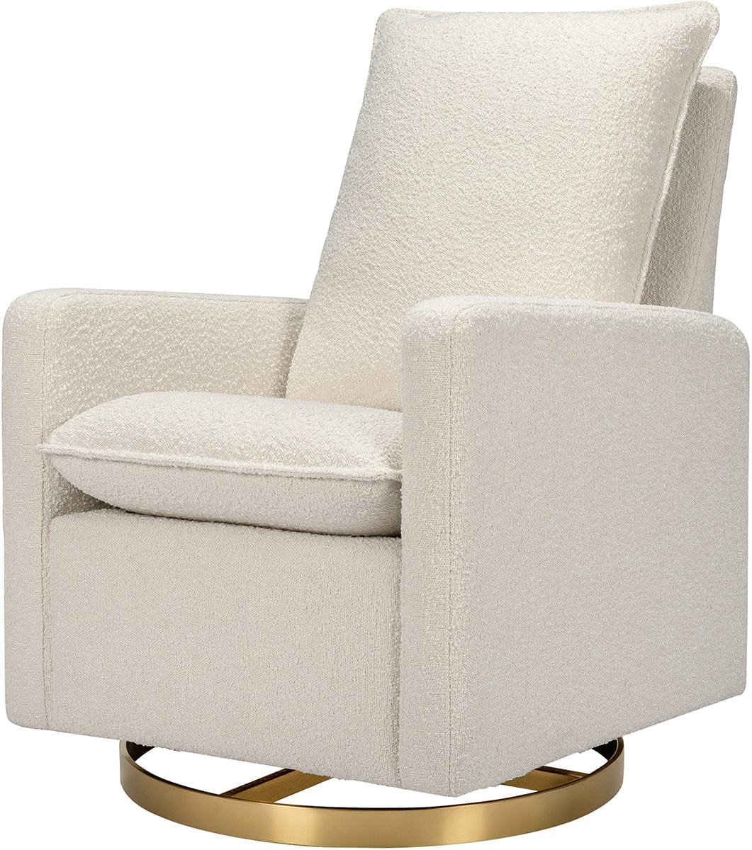 Babyletto Cali Pillowback Swivel Glider - Ivory Boucle w/ Gold Base - M20987WBG