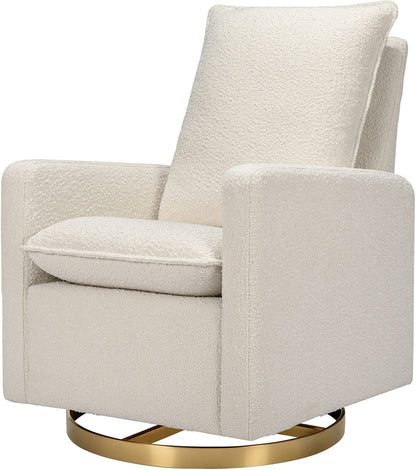 Babyletto Cali Pillowback Swivel Glider - Ivory Boucle w/ Gold Base - M20987WBG