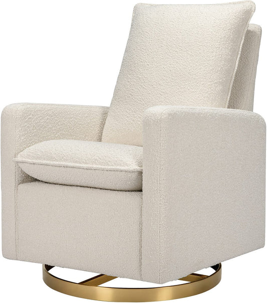 Babyletto Cali Pillowback Swivel Glider - Ivory Boucle w/ Gold Base - M20987WBG