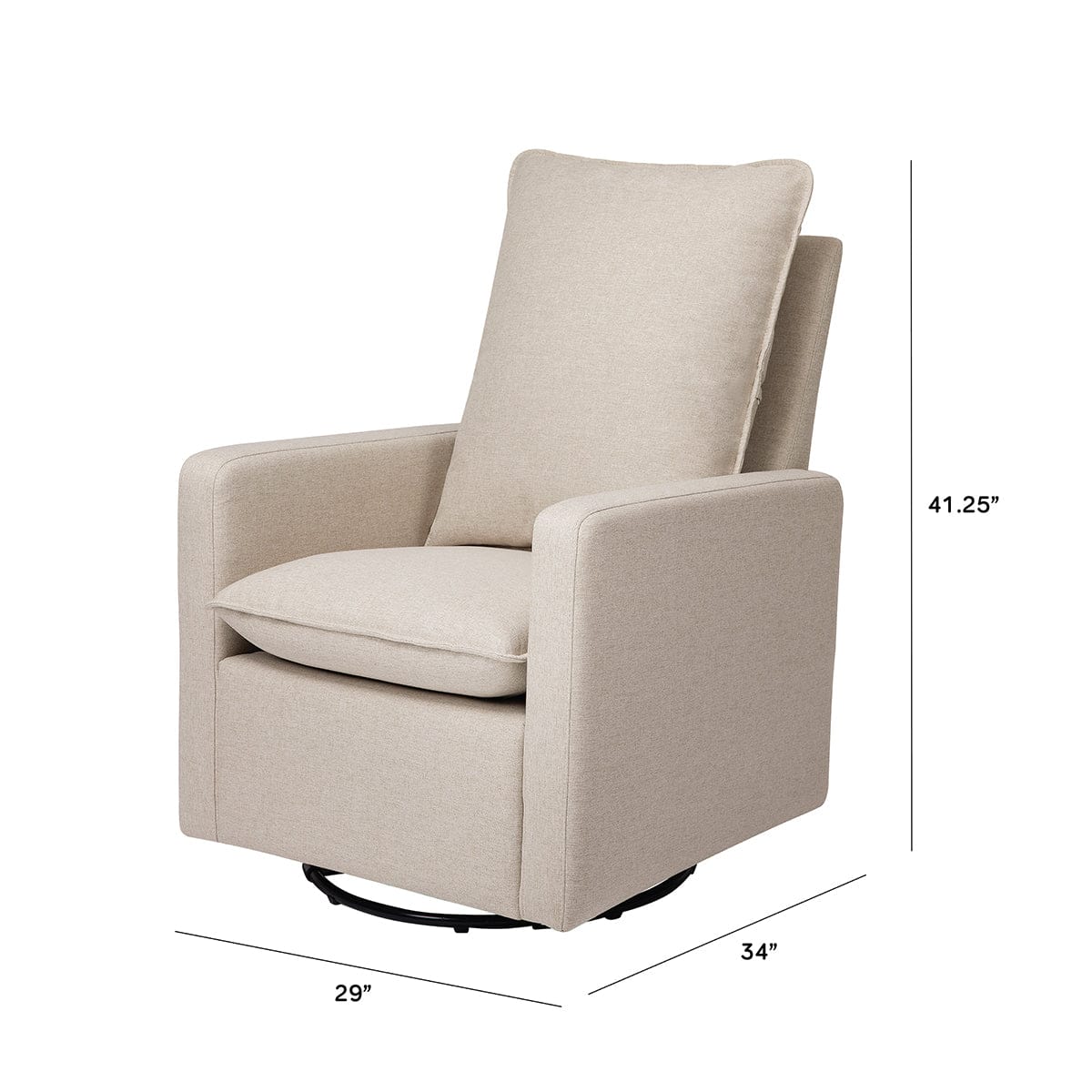 Babyletto Cali Pillowback Swivel Glider - Performance Beach Eco-Weave - M20987PBEW
