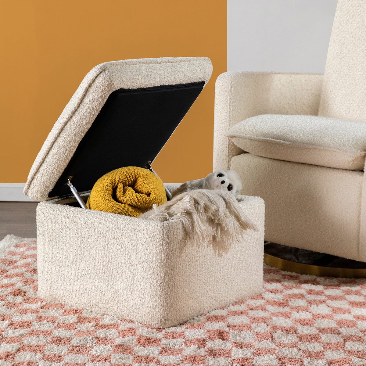 Babyletto Cali Storage Ottoman - Ivory Boucle - M20985WB