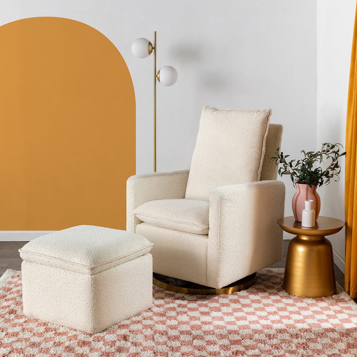 Babyletto Cali Storage Ottoman - Ivory Boucle - M20985WB