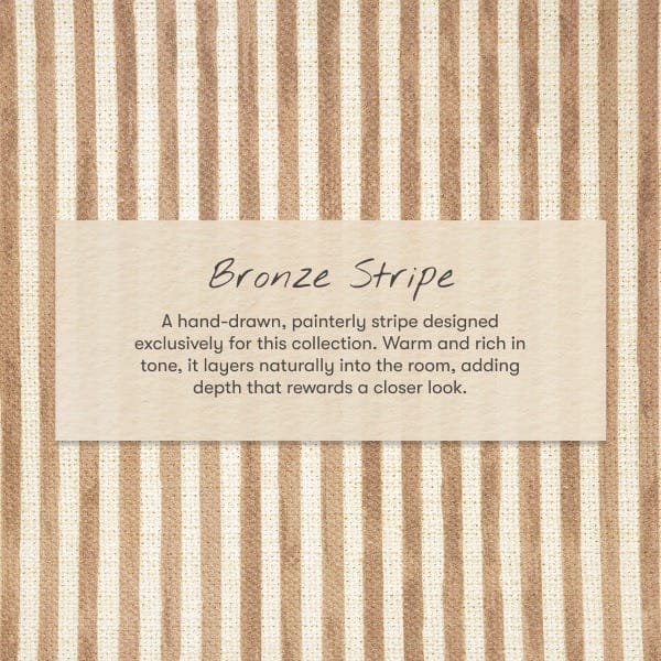Babyletto bronze stripe fabric swatch with vertical painterly lines