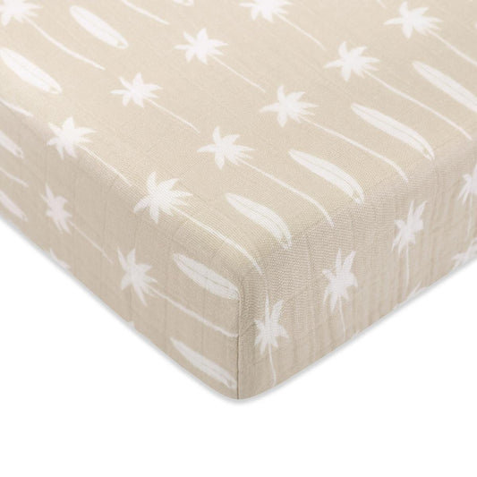 Babyletto Crib Sheet in GOTS Certified Organic Muslin Cotton-Beach Bum - T27035