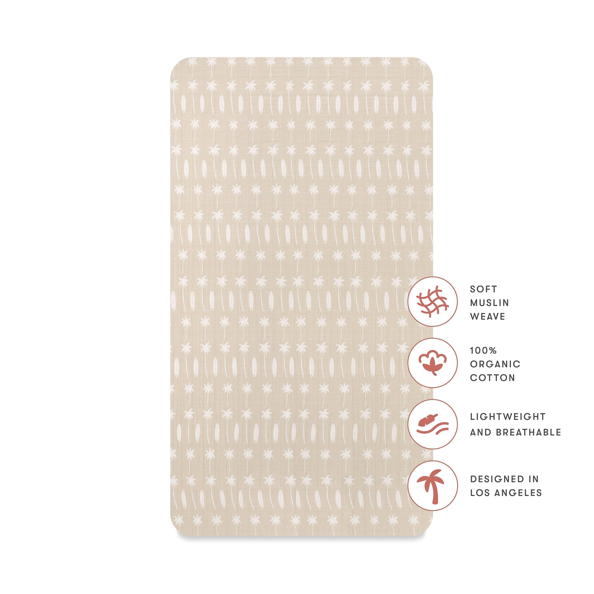 Babyletto Crib Sheet in GOTS Certified Organic Muslin Cotton-Beach Bum - T27035