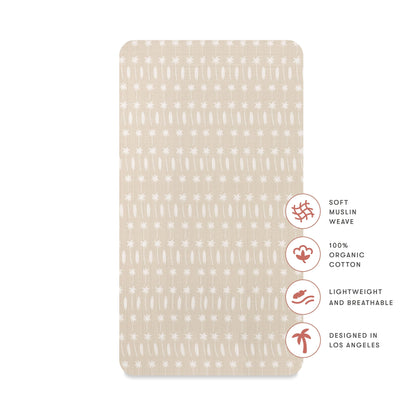 Babyletto Crib Sheet in GOTS Certified Organic Muslin Cotton-Beach Bum - T27035