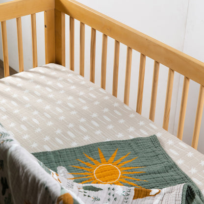 Babyletto Crib Sheet in GOTS Certified Organic Muslin Cotton-Beach Bum - T27035