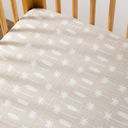 Babyletto Crib Sheet in GOTS Certified Organic Muslin Cotton-Beach Bum - T27035