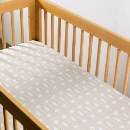 Babyletto Crib Sheet in GOTS Certified Organic Muslin Cotton-Beach Bum - T27035