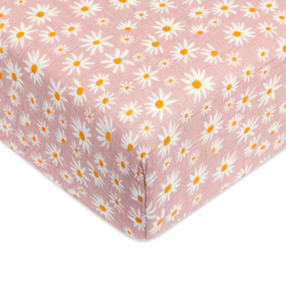 Babyletto Crib Sheet in GOTS Certified Organic Muslin Cotton-Daisy - T28035