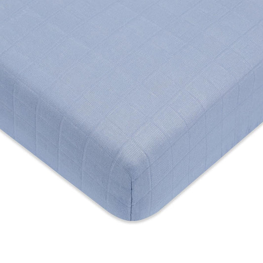 Babyletto Crib Sheet in GOTS Certified Organic Muslin Cotton-Dewdrop - T29635DP