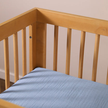 Babyletto Crib Sheet in GOTS Certified Organic Muslin Cotton-Dewdrop - T29635DP