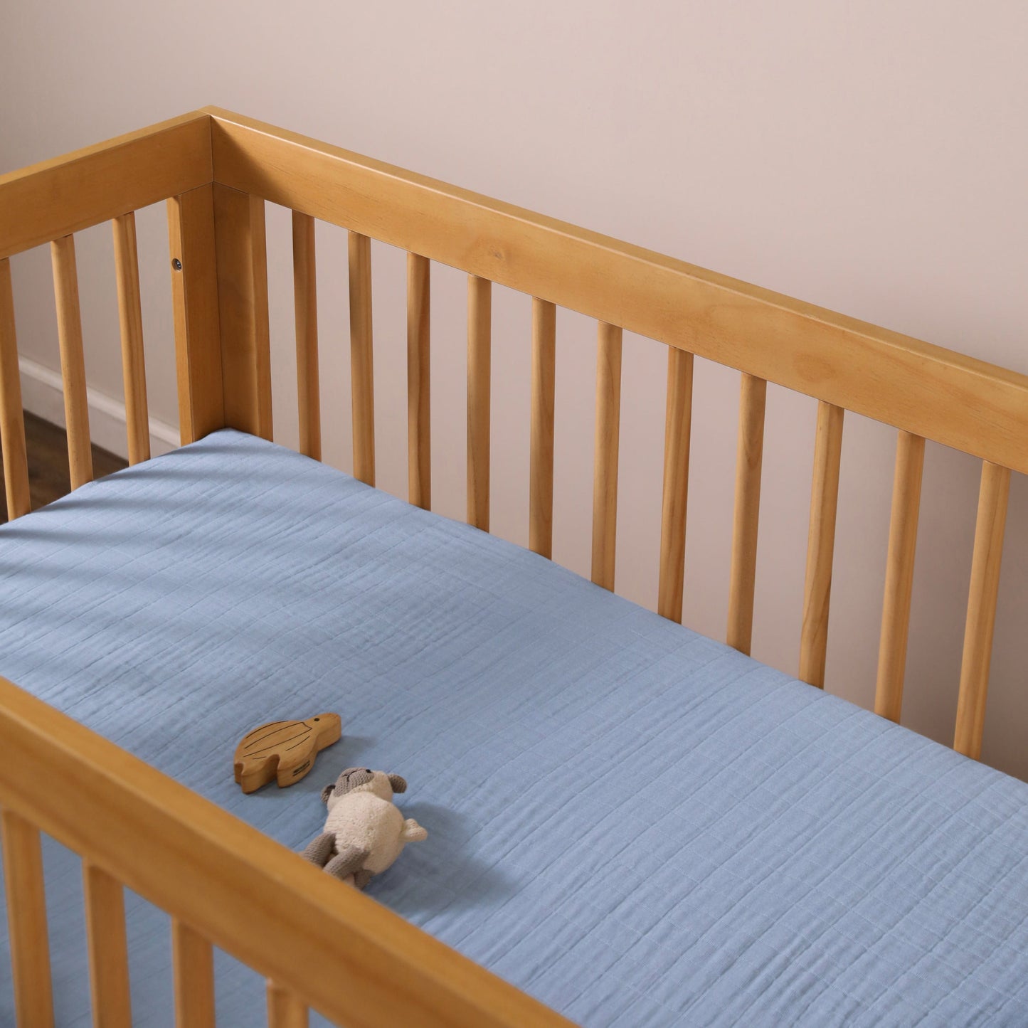 Babyletto Crib Sheet in GOTS Certified Organic Muslin Cotton-Dewdrop - T29635DP