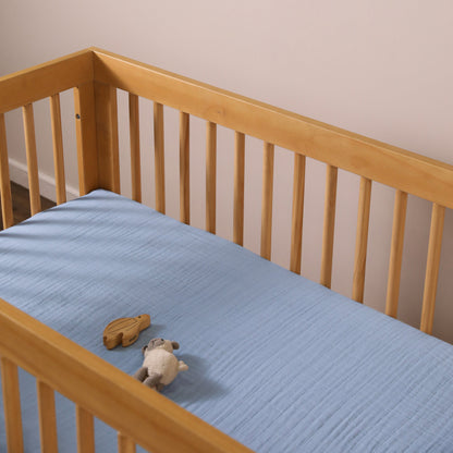 Babyletto Crib Sheet in GOTS Certified Organic Muslin Cotton-Dewdrop - T29635DP