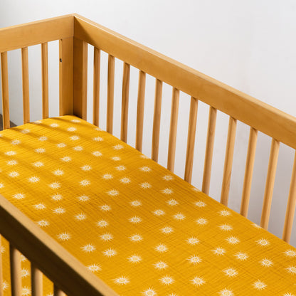 Babyletto Crib Sheet in GOTS Certified Organic Muslin Cotton-Golden Hour - T26935