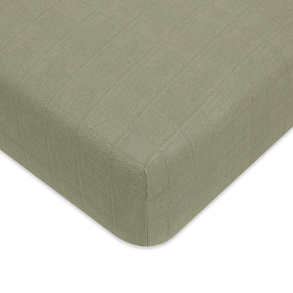 Babyletto Crib Sheet in GOTS Certified Organic Muslin Cotton-Matcha - T29735MCA