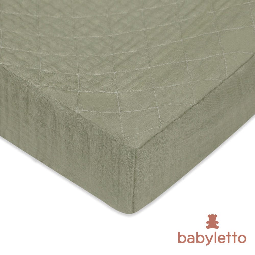 Babyletto Crib Sheet in GOTS Certified Organic Muslin Cotton-Matcha - T29735MCA